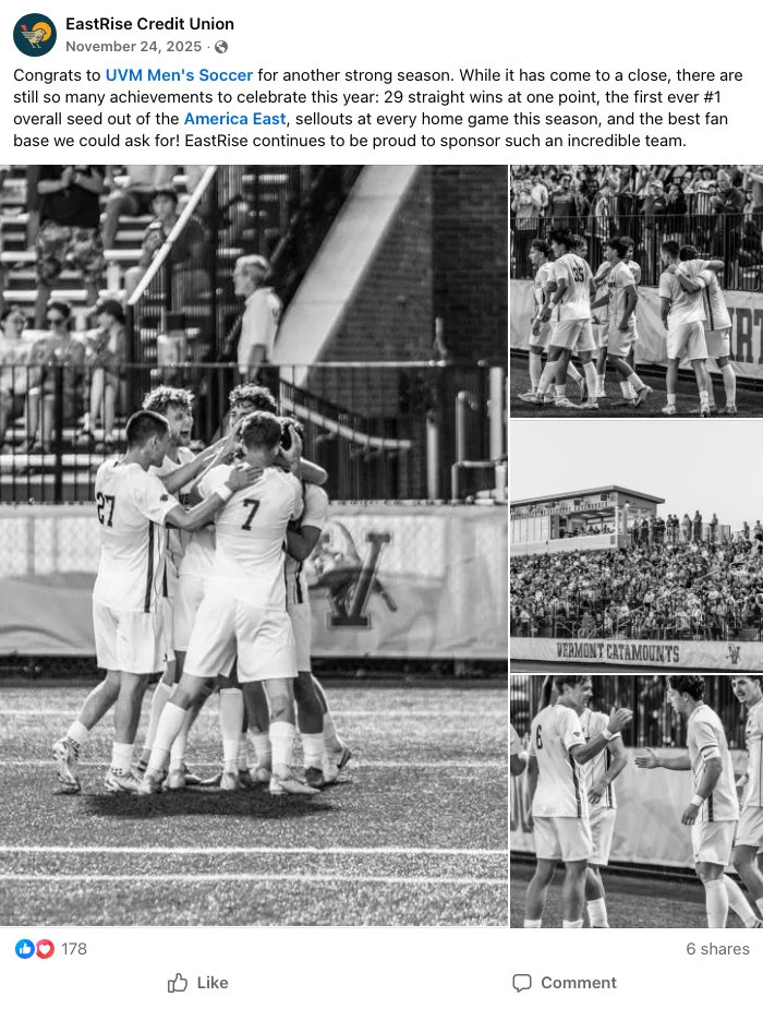 Congrats to UVM Men's Soccer for another..., Facebook capture 6 of 51