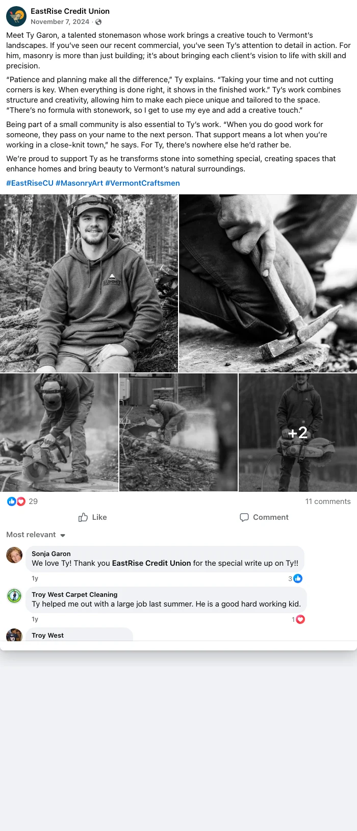 Meet Ty Garon, a talented stonemason whose..., Facebook capture 29 of 51