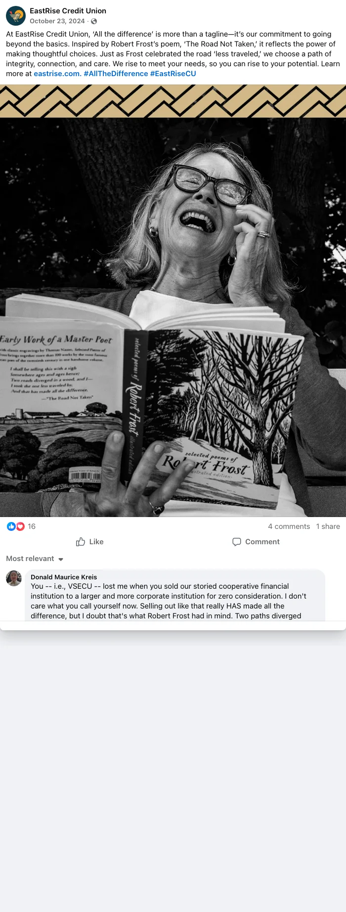 At EastRise Credit Union, ‘All the..., Facebook capture 33 of 51