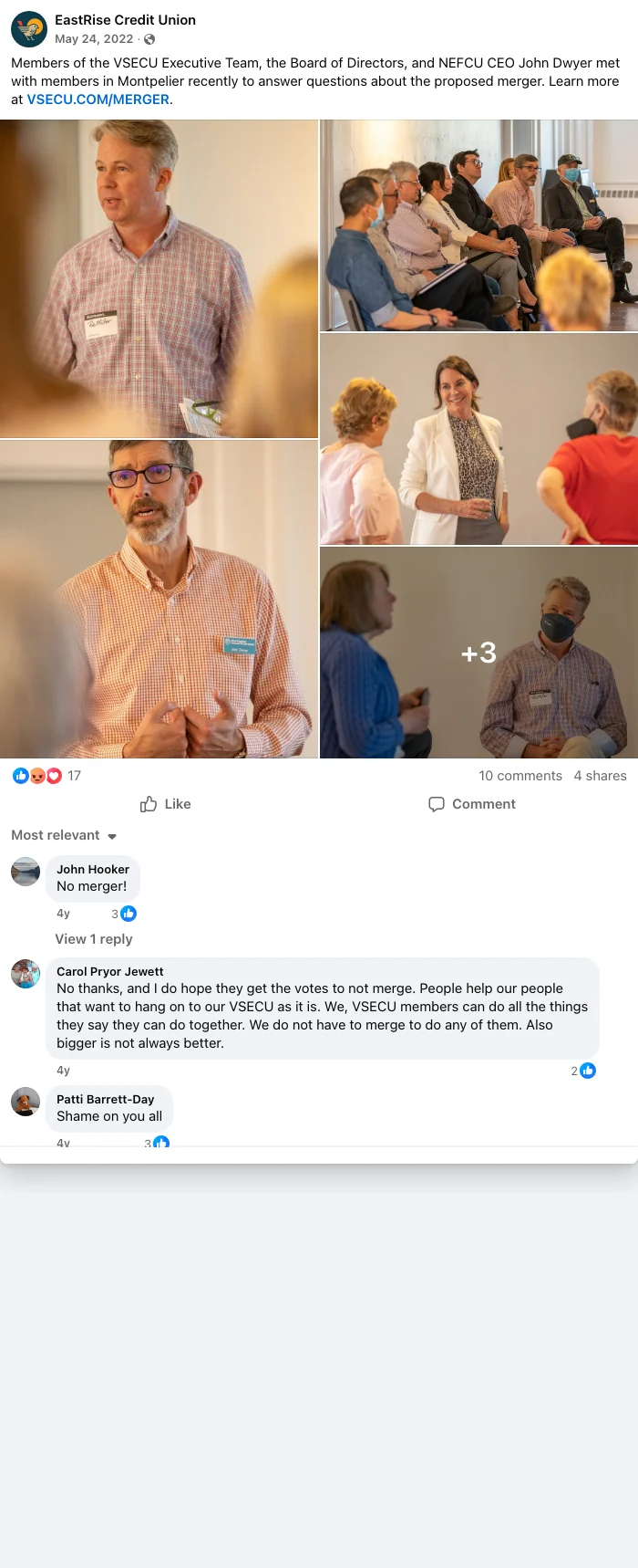 Members of the VSECU Executive Team, the..., Facebook capture 46 of 51