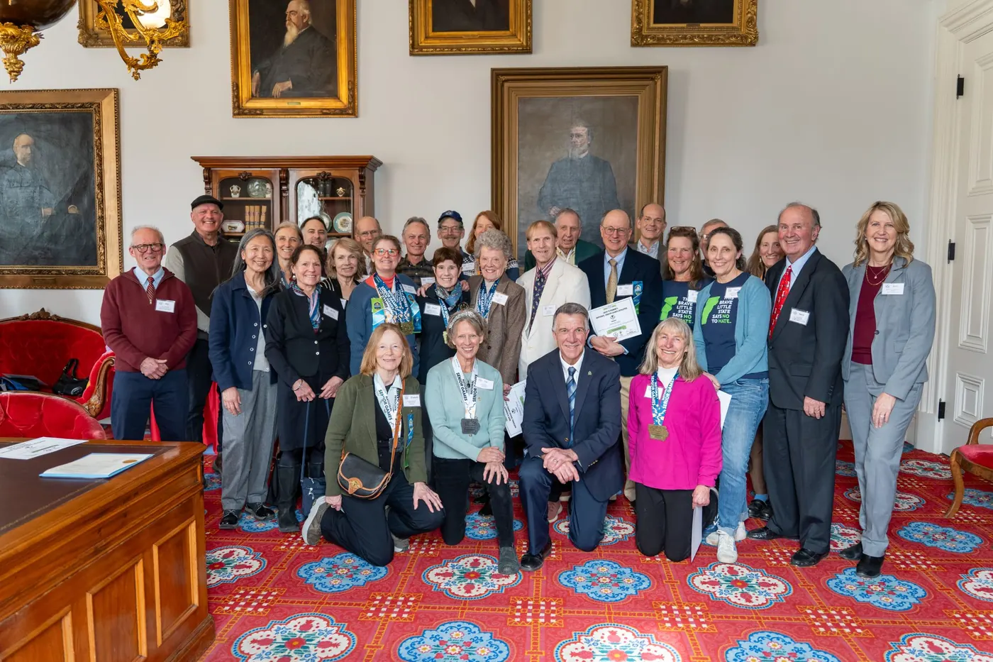 Vermont Senior Games athletes and supporters gathered at the Vermont State House